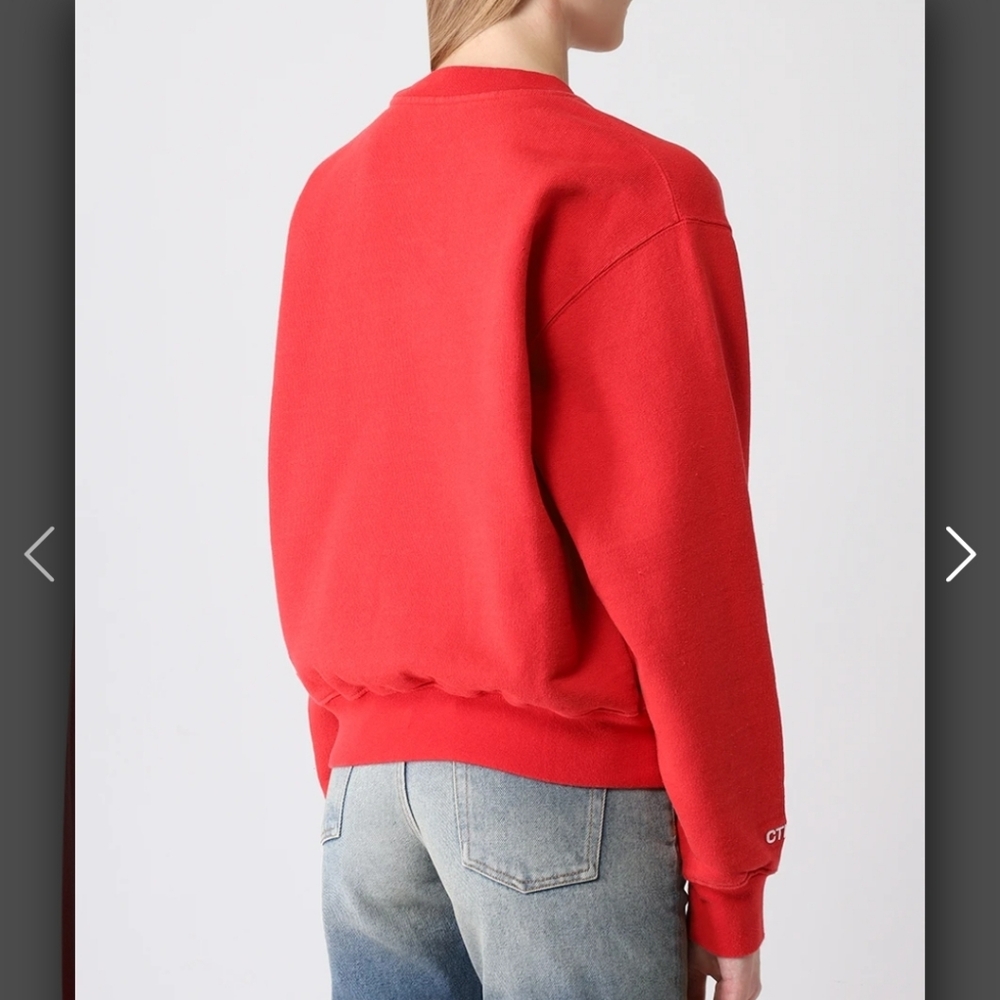 NWT Heron Preston Vibrant Red Crewneck Sport Sweatshirt Size S - Picture 3 of 11
